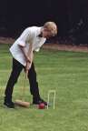 Philipp playing croquet