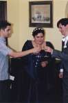 Best Man and couple raise a toast